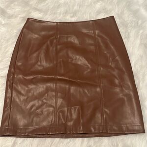 Nine West Tan Leather Pencil Skirt